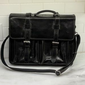 Black Leather Satchel Bag